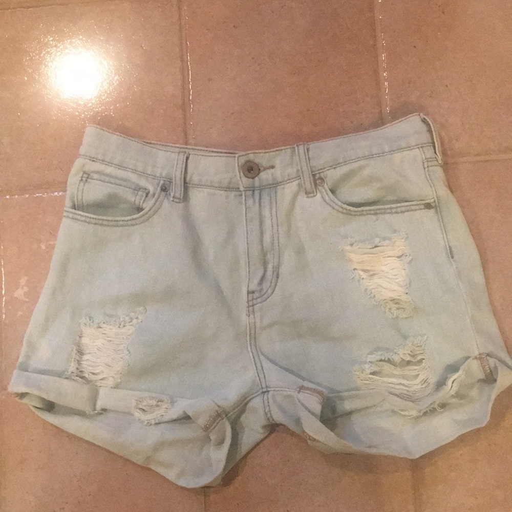 High waisted boyfriend shorts